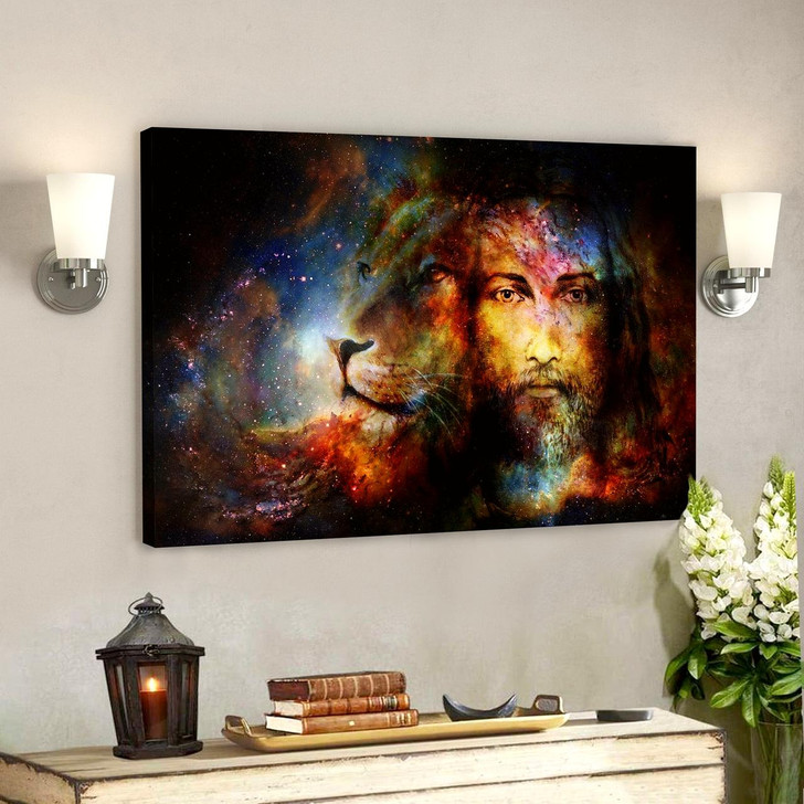 God Jesus Landscape Canvas Prints God Wall Art God And Lion Spiritual Canvas Poster For Living Room