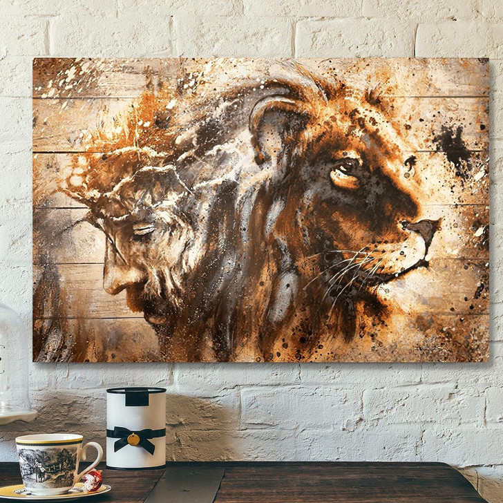 God Jesus Horizontal Canvas Prints God Wall Art Jesus Lion Christian Inspirational Canvas Decoration