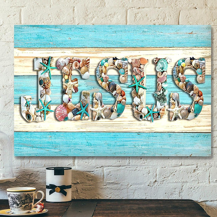 Scripture Canvas Wall Art Christian Canvas Art Jesus Beach Canvas Poster Faith Canvas Home Decor