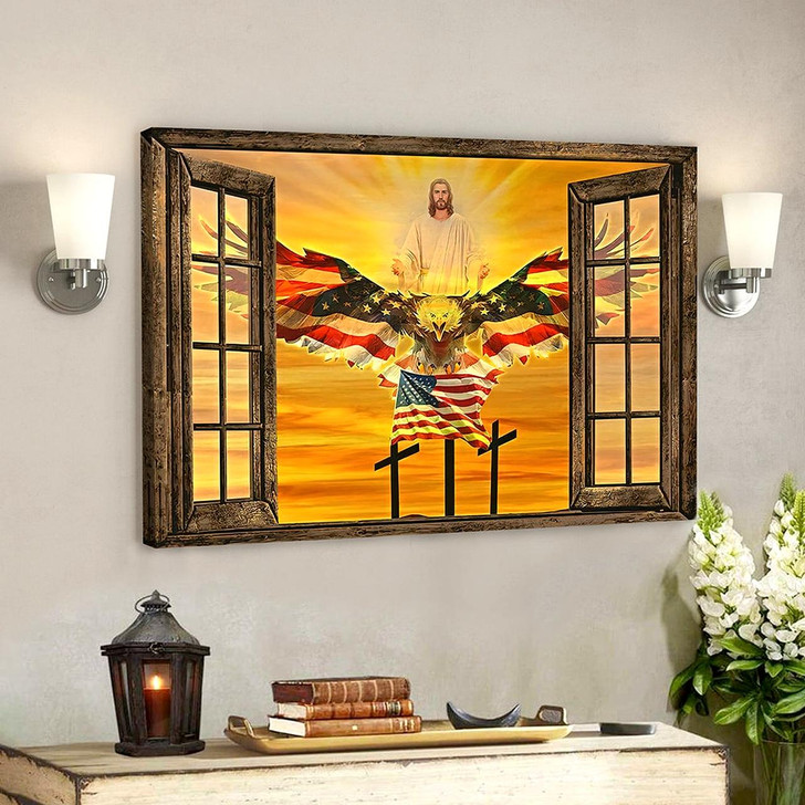 Scripture Canvas Wall Art Christian Canvas Art Jesus American Eagle Canvas Poster
