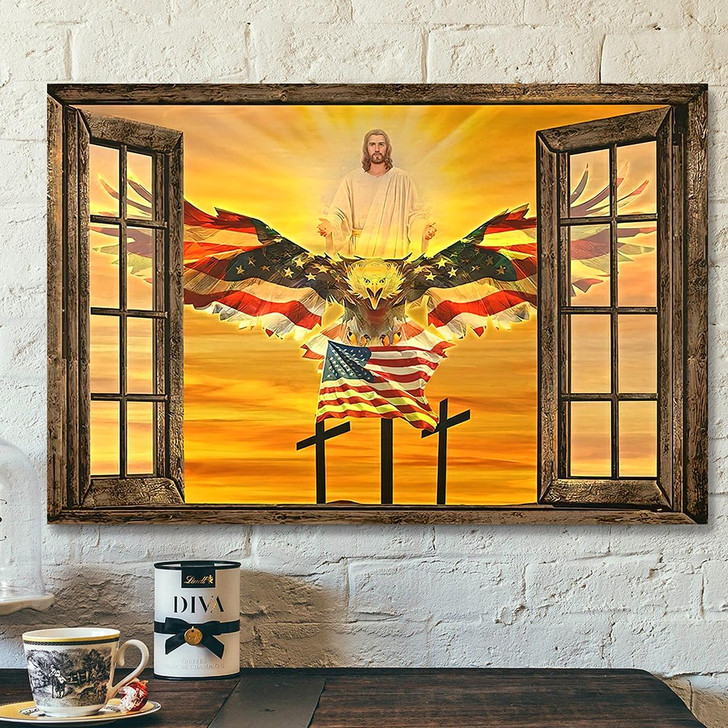 Scripture Canvas Wall Art Christian Canvas Art Jesus American Eagle Canvas Poster