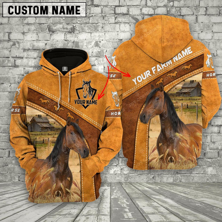 Goofygear Personalized Horse 3D Customized Name Country Farmhouse Name Pullover Sweatshirt
