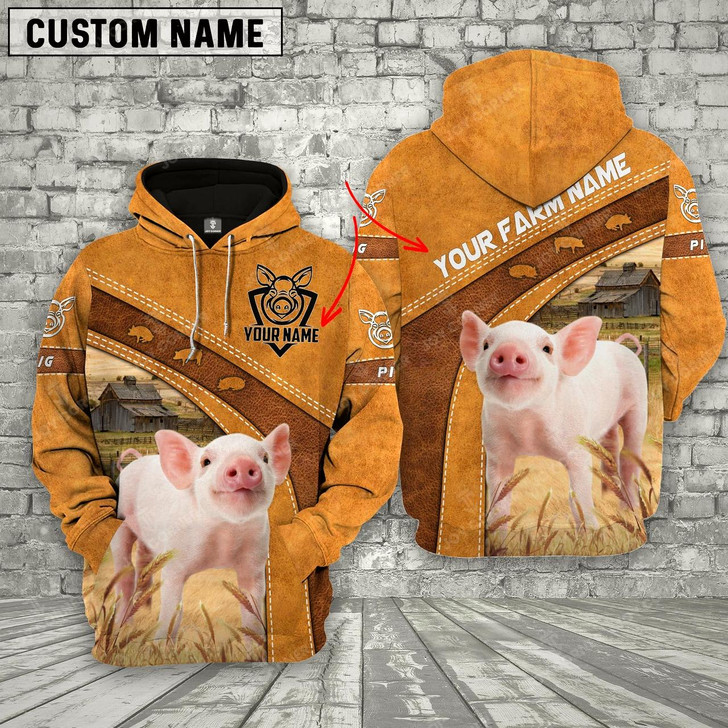 Goofygear Personalized Pig 3D Customized Name Country Farmhouse Name Pullover Sweatshirt