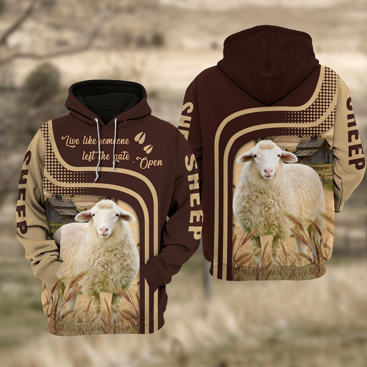Goofygear Personalized Sheep Live Like Some One 3D Hoodie and Zipper Hoodie