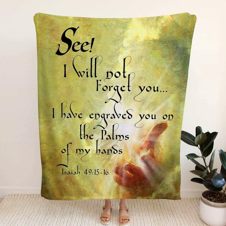 Isaiah 49 15 16 I Will Not Forget You Christian Fleece Blanket with Bible Verse Inspirational Religious Faith Blanket
