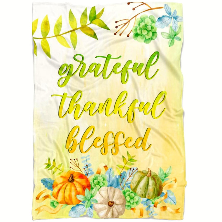 Grateful Thankful Blessed Christian Fleece Blanket with Bible Verse Inspirational Religious Faith Blanket Gift