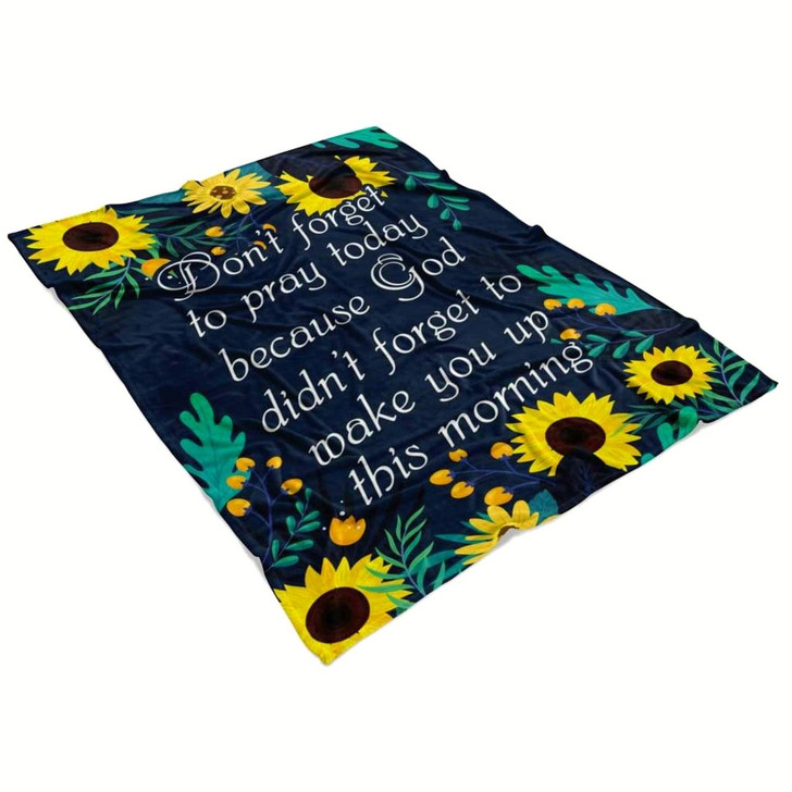 Do Not Forget To Pray Today Christian Fleece Blanket with Bible Verse Inspirational Religious Faith Throw