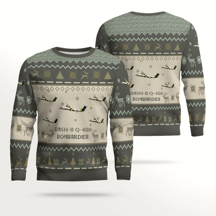 Goofygearprints Bombardier DASH-8 Q-400_Aircraft Ugly Sweater, Ugly Sweater Christmas Shirt for Men Dad Veteran