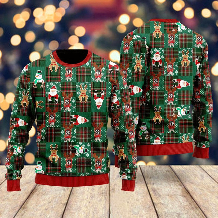 Goofygearprints Chihuahua Reindeer Costume With Santa And Deer Ugly Christmas Sweater For Men & Women