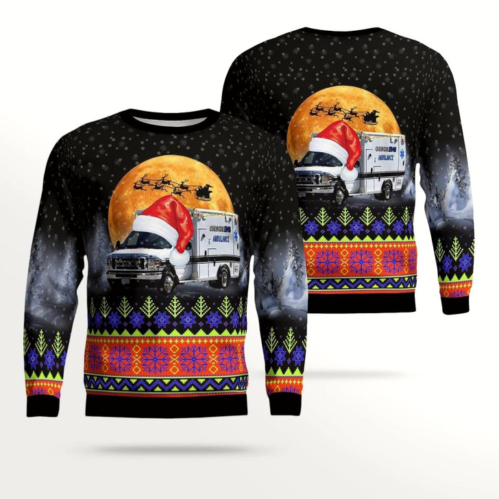 Goofygearprints Swanzey, New Hampshire, Cheshire County Ems Aop Ugly Sweater, Gift for Christmas