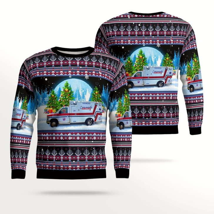 Goofygearprints Macon, Georgia, Community Ambulance All Over Print Ugly Chrismast Sweater
