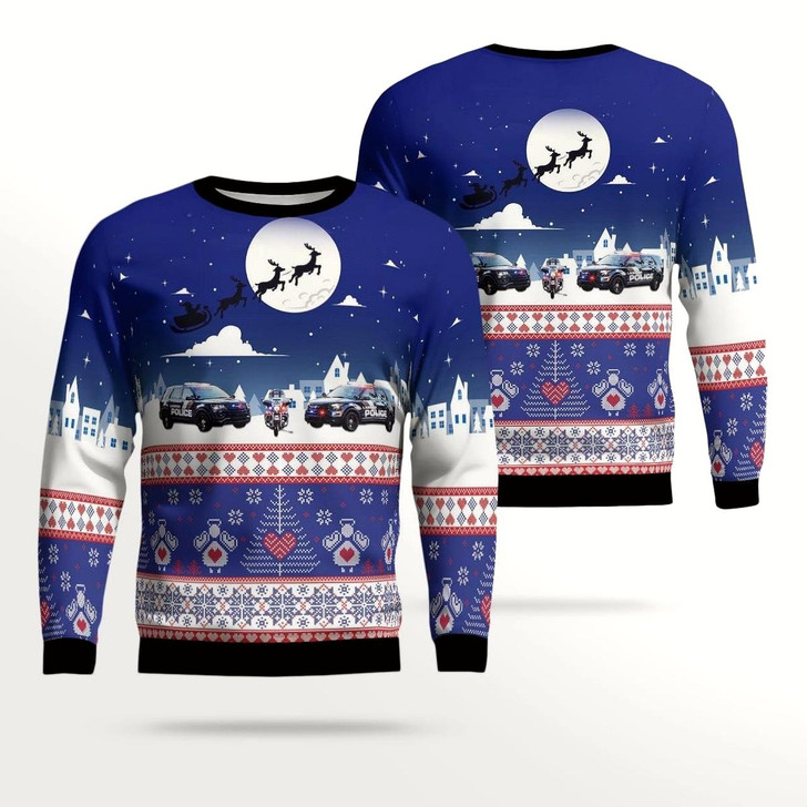Goofygearprints Lansing, Michigan, Lansing Police Department All Over Print Ugly Sweater, Gift for Police