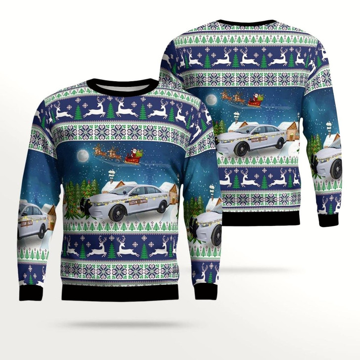 Goofygearprints Illinois State Police All Over Print Ugly Christmas Sweater, Gift for Police Christmas