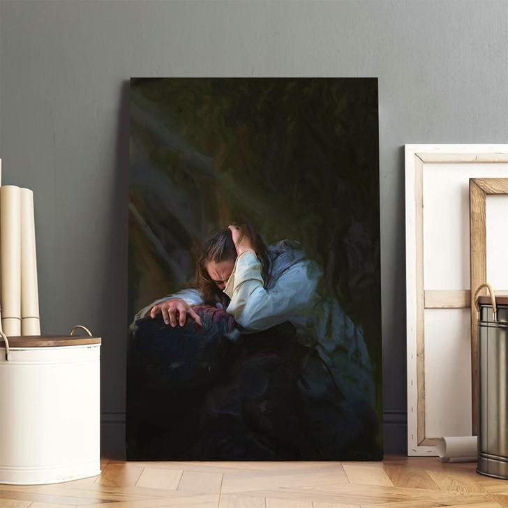 Jesus Prays In The Garden Of Gethsemane Canvas Art Christian Wall Decor With Jesus Christ’s Prayer Moment