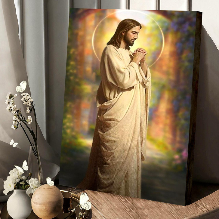 The Jesus Prayer Canvas Art Christian Wall Decor Depicting A Sacred Moment Of Prayer By Jesus Christ