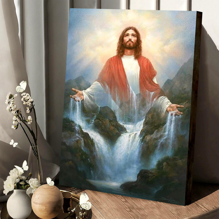 Jesus With Open Arms On The Mountain Canvas Art Christian Wall Decor Showing Jesus Christ’s Invitation Of Love And