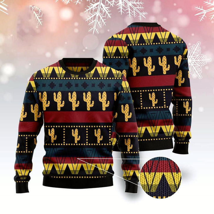 Goofygearprints Cactus Group Pattern Ugly Christmas Sweater, Funny Xmas Sweater, Sweater Xmas