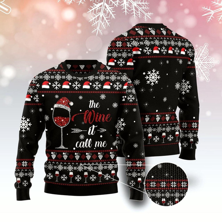 Goofygearprints Wine Call Me Ugly Christmas Sweater, Funny Xmas Sweater, Sweater Xmas