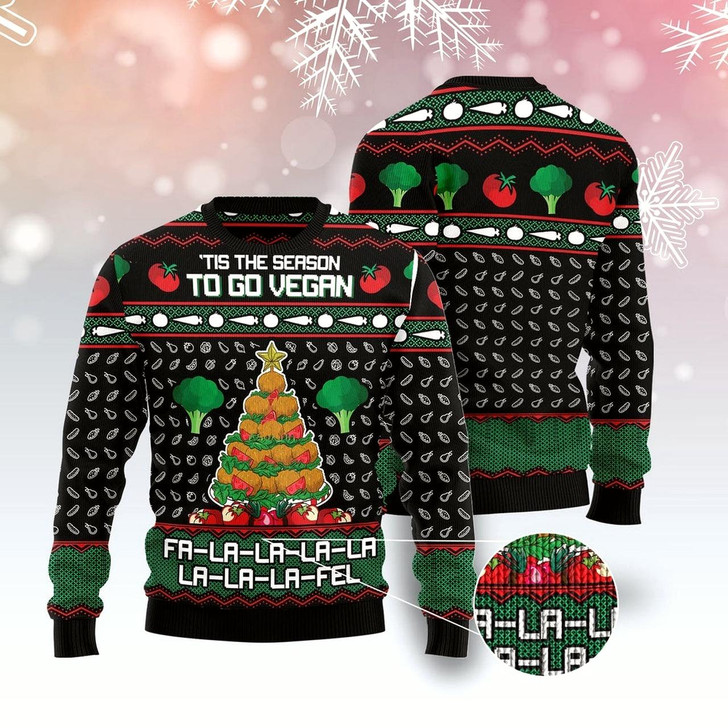 Goofygearprints Vegan Christmas Ugly Christmas Sweater, Funny Xmas Sweater, Sweater Xmas