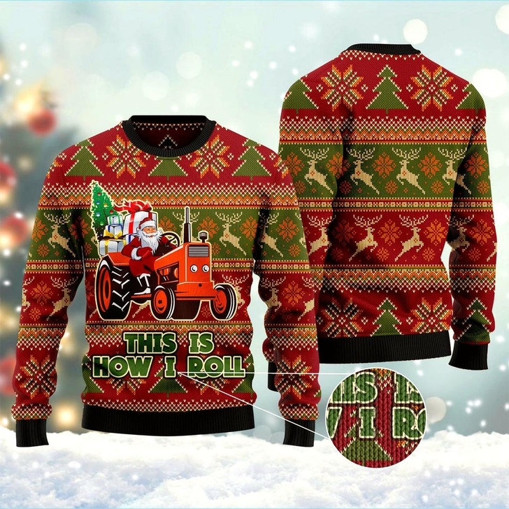 Goofygearprints This Is How I Roll Ugly Christmas Sweater, Funny Xmas Sweater, Sweater Xmas