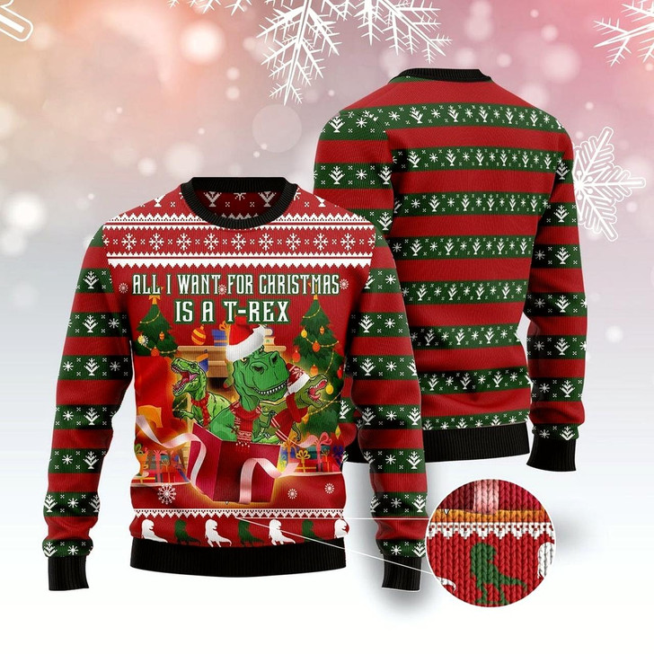 Goofygearprints T-Rex Christmas'S Gift Ugly Christmas Sweater, Funny Xmas Sweater, Sweater Xmas