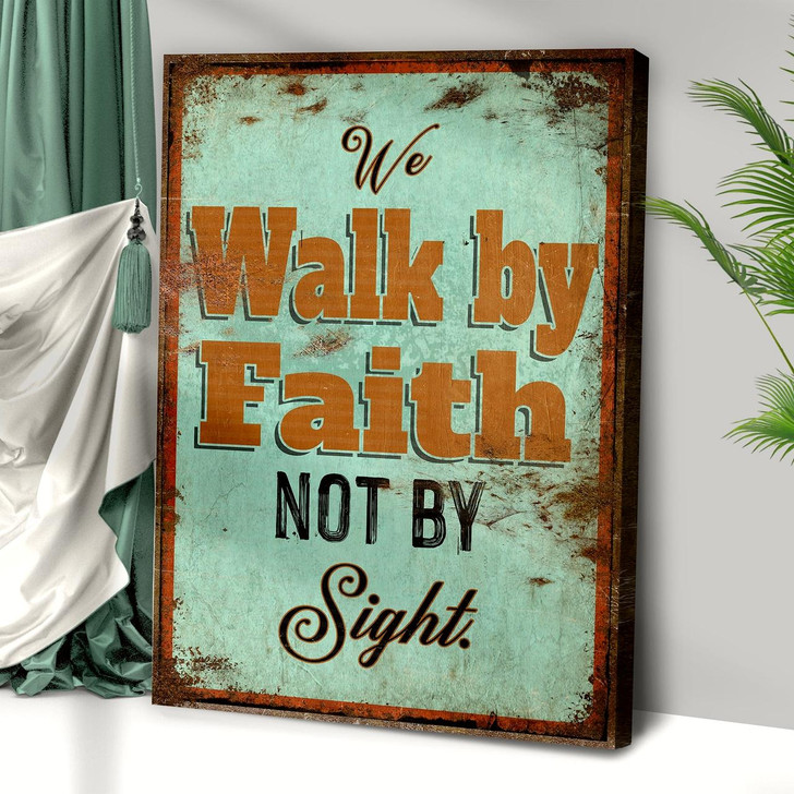 2 Corinthians 5:7 Walk By Faith Ii Canvas Art Christian Wall Decor With Bible Verse Focusing On The Journey Of Faith