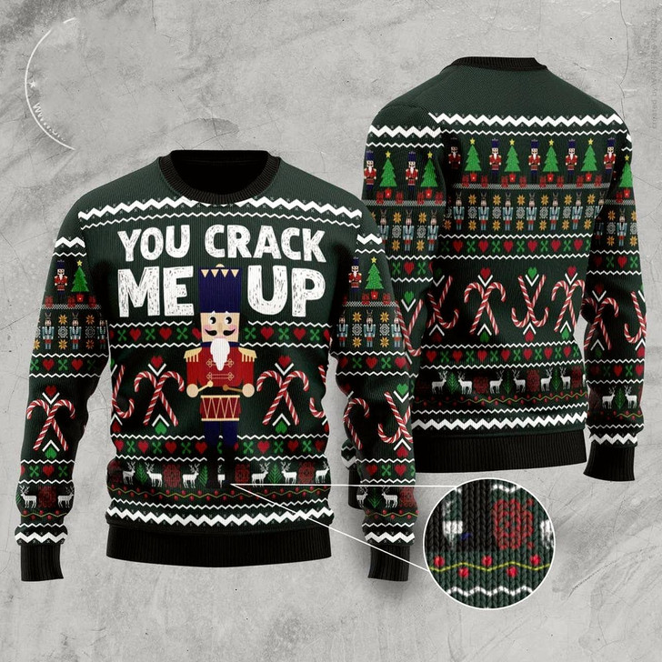 Goofygearprints Nutcracker You Crack Me Up Ugly Christmas Sweater, Funny Xmas Sweater, Sweater Xmas