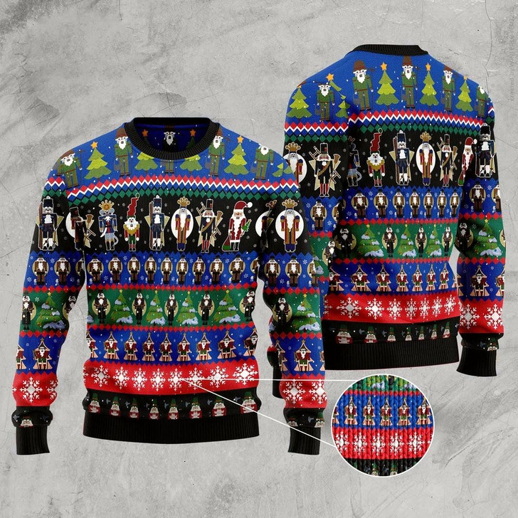 Goofygearprints Nutcracker Cute Christmas All Over Print Ugly Christmas Sweater, Funny Xmas Sweater, Sweater Xmas
