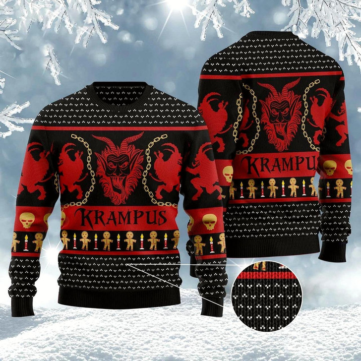 Goofygearprints Krampus Ugly Christmas Sweater, Funny Xmas Sweater, Sweater Xmas