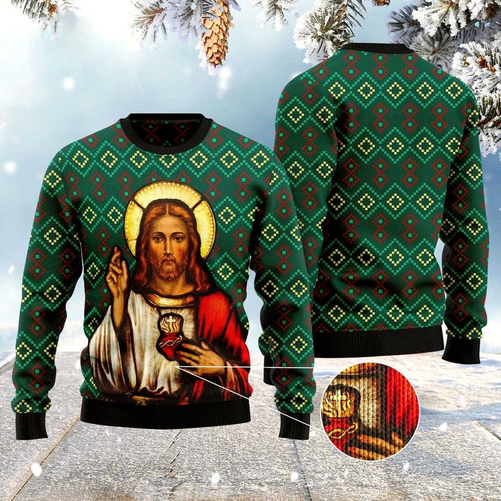 Goofygearprints Jesus Ugly Christmas Sweater, Funny Xmas Sweater, Sweater Xmas