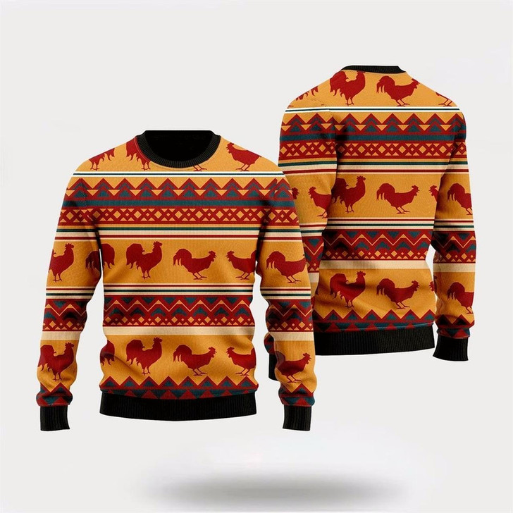 Goofygearprints Farmers Sweater, Amazing Chicken Ugly Christmas Sweater, Christmas Crewneck Sweater, Winter Farm Fashion