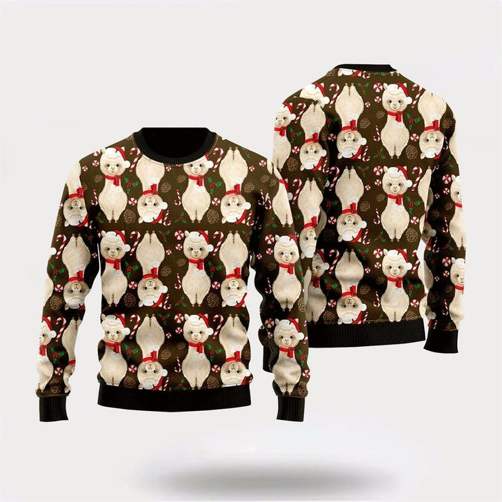 Goofygearprints Farmers Sweater, All I Want For Christmas Is a Llama Ugly Christmas Sweater, Christmas Crewneck Sweater, Winter Farm Fashion