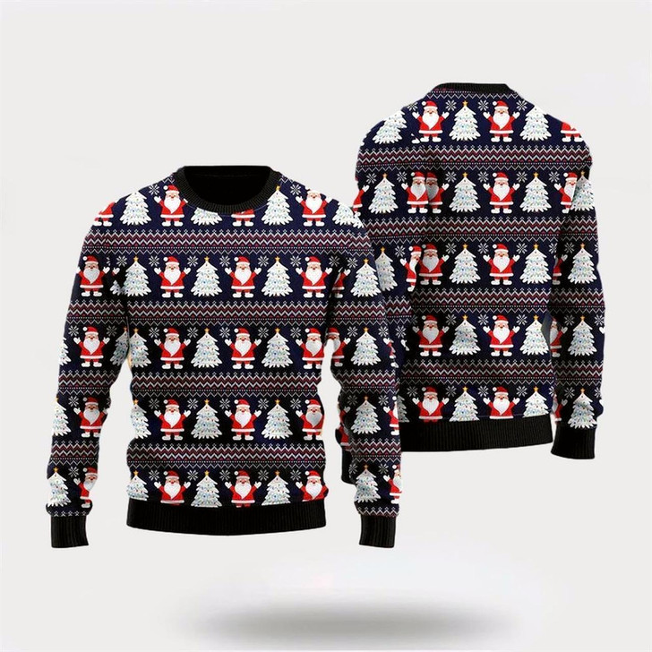 Goofygearprints Santa Claus Under The Christmas Tree Ugly Christmas Sweater, Best Gift For Holiday, Christmas Crewneck Sweater, Christmas Winter Fashion