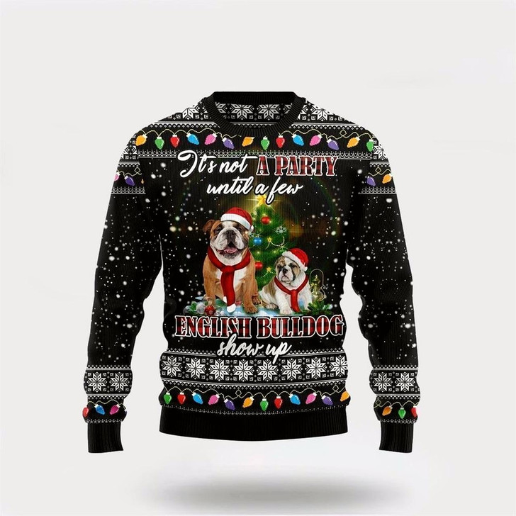 Goofygearprints Pet Dog Sweater, English Bulldog Show UpUgly Christmas Sweater, Gift For Dog Love, Winter Fashion