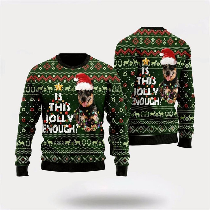 Goofygearprints Pet Dog Sweater, Australian Cattle Dog JollyUgly Christmas Sweater, Gift For Dog Love, Winter Fashion