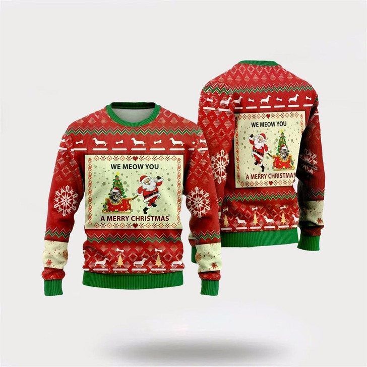 Goofygearprints Pet Cat Sweater, American Bobtails Ugly Christmas Sweater, Gift For Cat Love, Cat Crewneck Sweater, Winter Fashion
