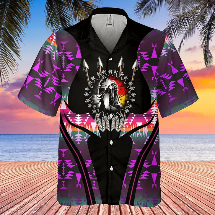 Goofygearprints Native American Hawaiian Shirt, Circle Of Courage Hawaiian Shirt, Native American Chief Shirt, Native Pattern Shirt