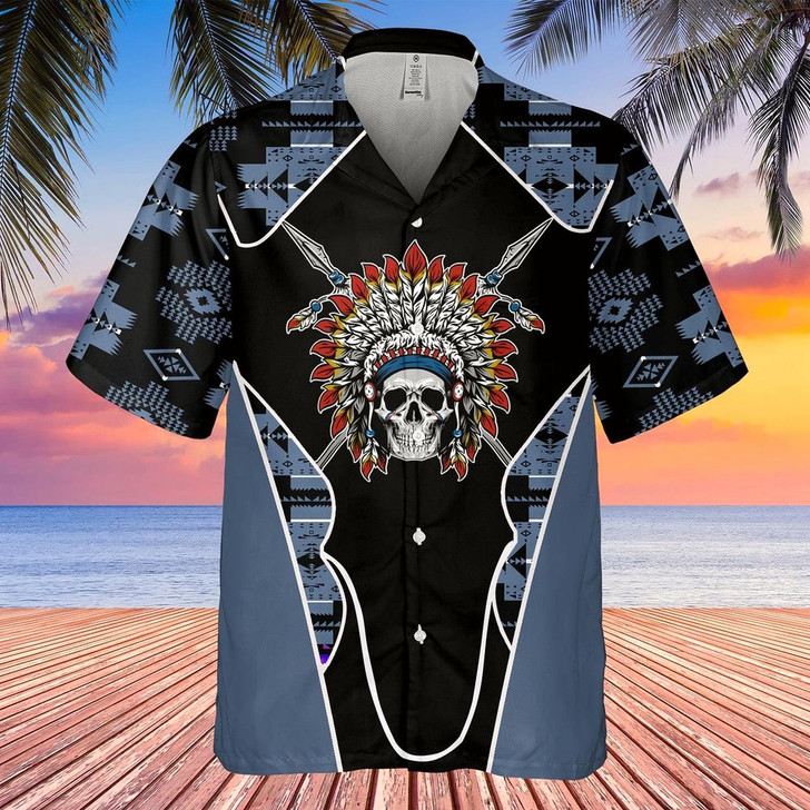 Goofygearprints Native American Hawaiian Shirt, Campfire Friendship Hawaiian Shirt, Native American Chief Shirt, Native Pattern Shirt Style 1