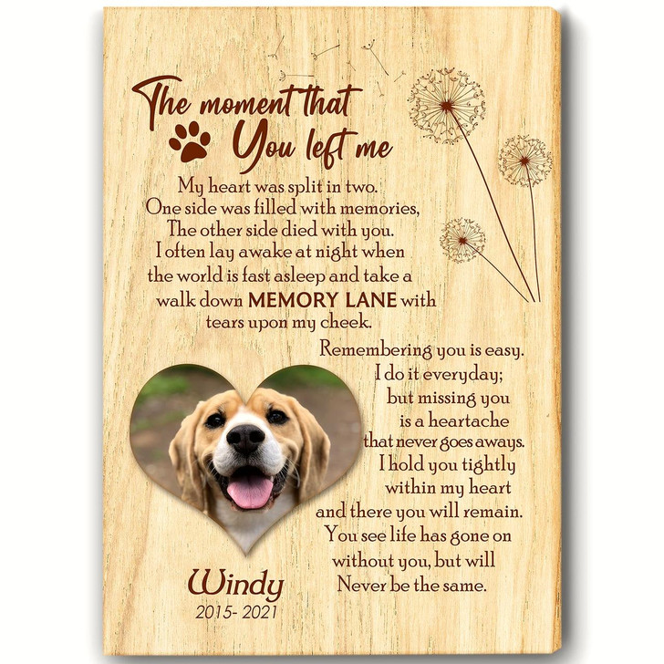 Personalized Memorial Canvas The Moment That You Left Me Memorial Gift, Sympathy Gift