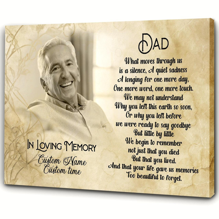 Dad Memorial Customized Canvas Remembrance Father'S Day In Heaven, Sympathy Gift For Loss Of Father