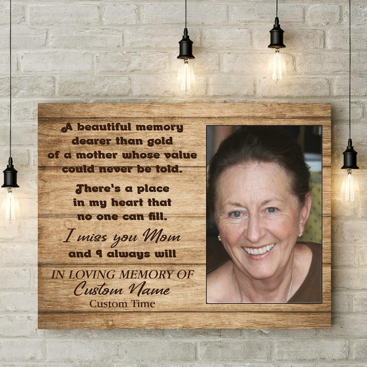 Mother Memorial Picture Canvas I Miss You Mom Custom Loss Of Mother Sympathy Gift, Mom Remembrance