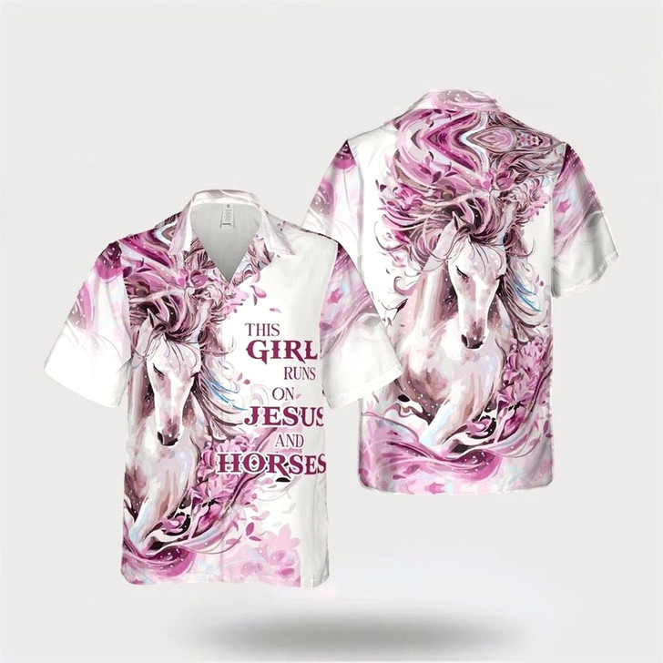 Goofygearprints Christian Hawaiian Shirt, Jesus Horse Girl Hawaiian Shirt, Christian Aloha Shirt