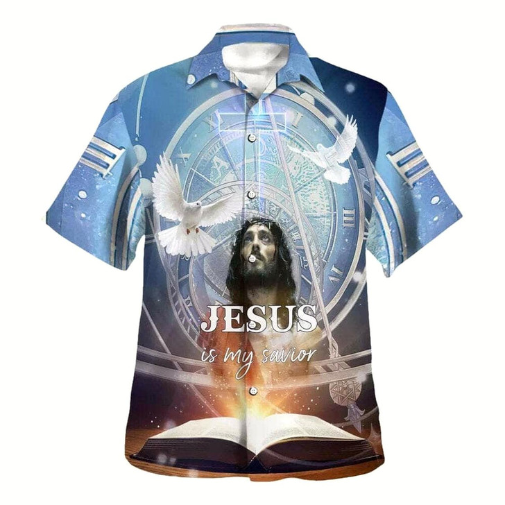 Goofygearprints Jesus Is My Savior Dove Bible Hawaiian Shirt For Men, Christian Hawaiian Shirt, Gift For Christian