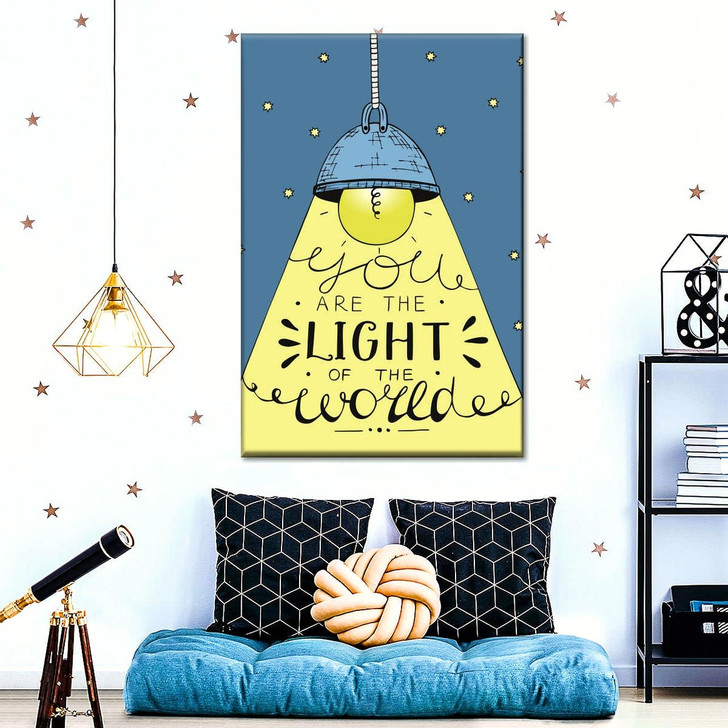 Light Of The World Bible Verse Wall Art Canvas For Living Room Christian Wall Decor Inspirational Scripture Art