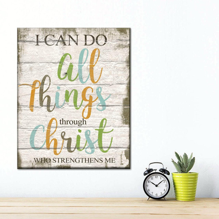I Can Do All Things Through Christ Wall Art Canvas For Living Room Christian Wall Decor Inspirational Scripture Art
