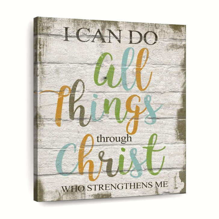 I Can Do All Things Through Christ Wall Art Canvas For Living Room Christian Wall Decor Inspirational Scripture Art