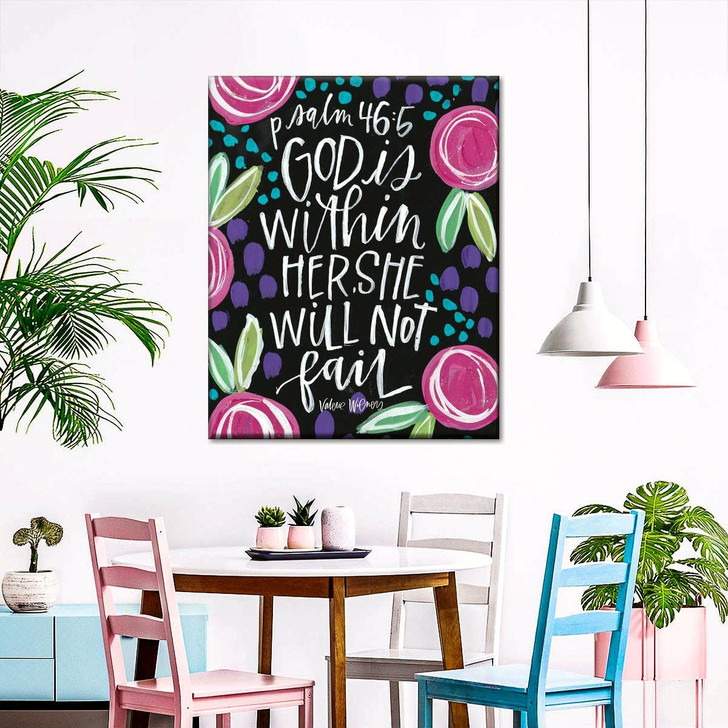 God Is Within Psalm 46:5 Wall Art Canvas For Living Room Christian Wall Decor Inspirational Religious Art
