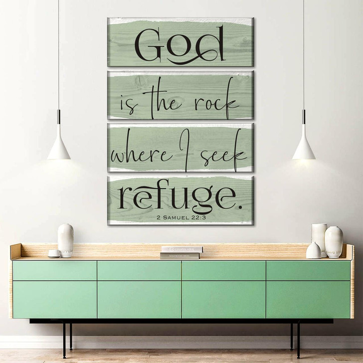 God Is The Rock Wood Color Wall Art Canvas For Living Room Christian Wall Decor Inspirational Religious Art