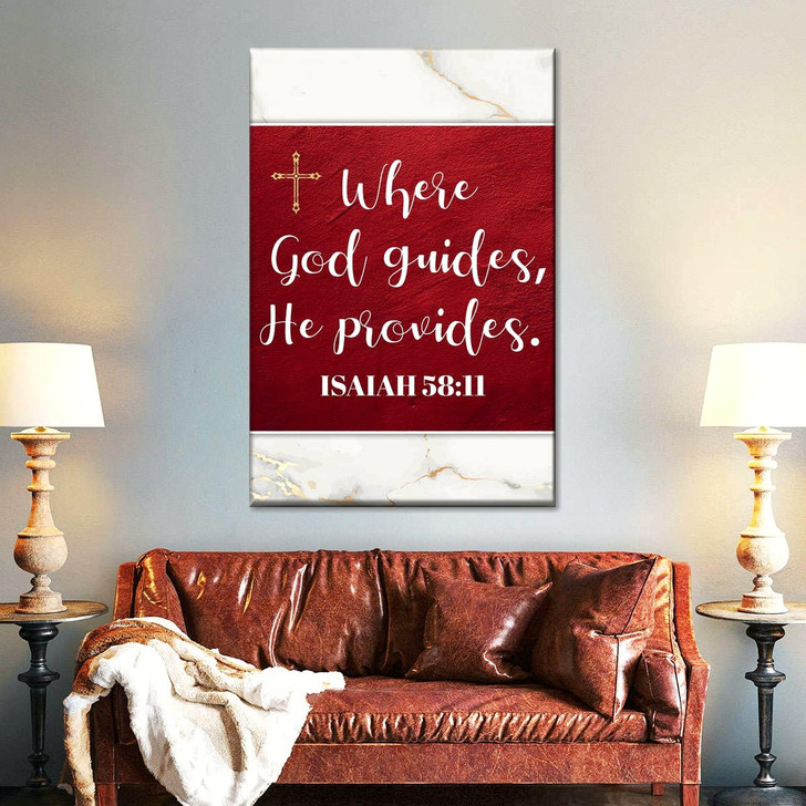 God Guides I Wall Art Canvas For Living Room Christian Wall Decor Inspirational Religious Art
