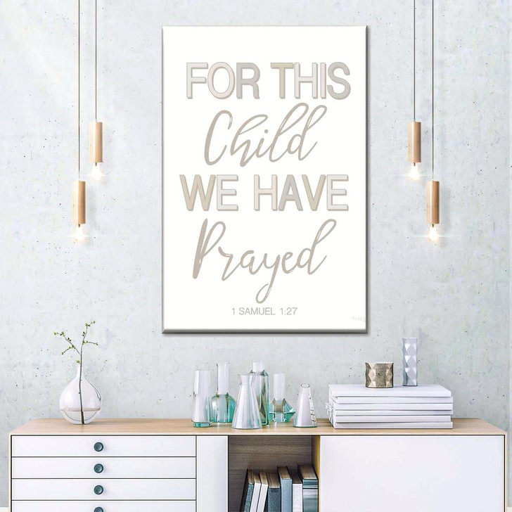 For This Child We Have Prayed Wall Art Canvas Christian Wall Decor Inspirational Religious Artwork